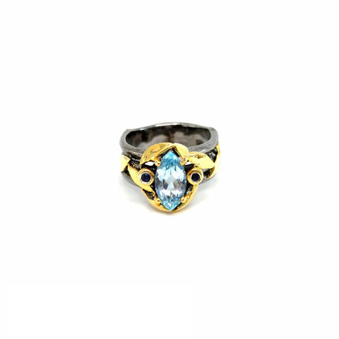 One Of A Kind Blue Topaz And Blue Sapphire Ring