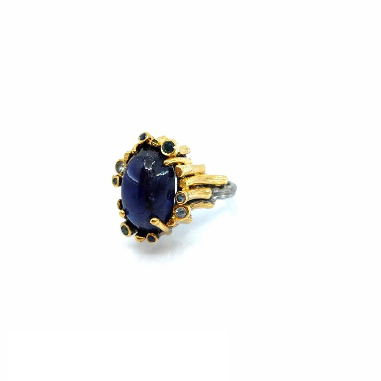 One Of A Kind Blue Sapphire (Cab) And Blue Sapphire Ring