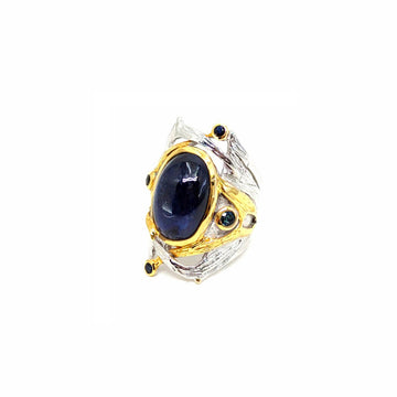 One Of A Kind Blue Sapphire (Cab) And Blue Sapphire Ring