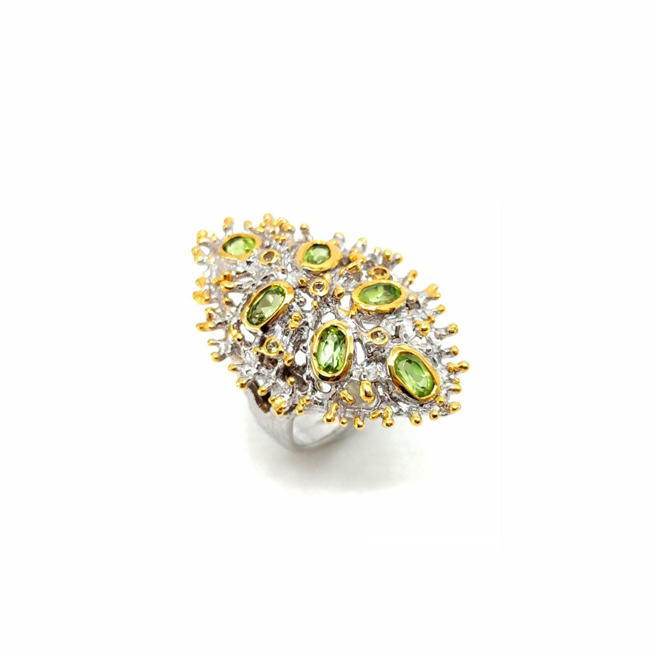 One Of A Kind Peridot And Green Sapphire Ring