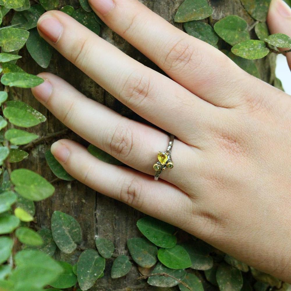 Stacking Sapphire and Peridot Ring-Rings-AdiOre Jewels