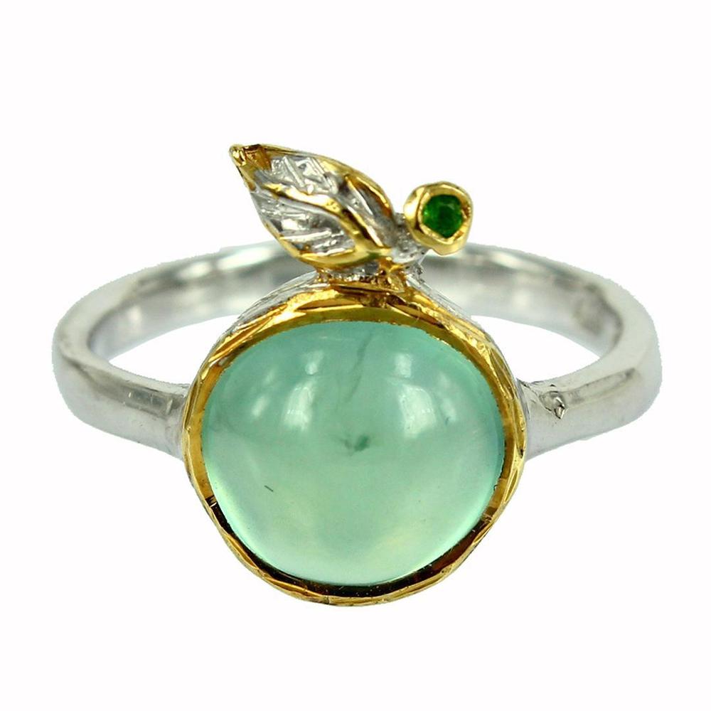 Stacking Prehnite and Diopside Ring-Rings-AdiOre Jewels