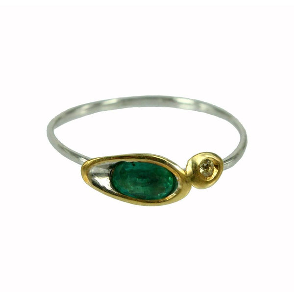 Stacking Emerald and Sapphire Ring-Rings-AdiOre Jewels
