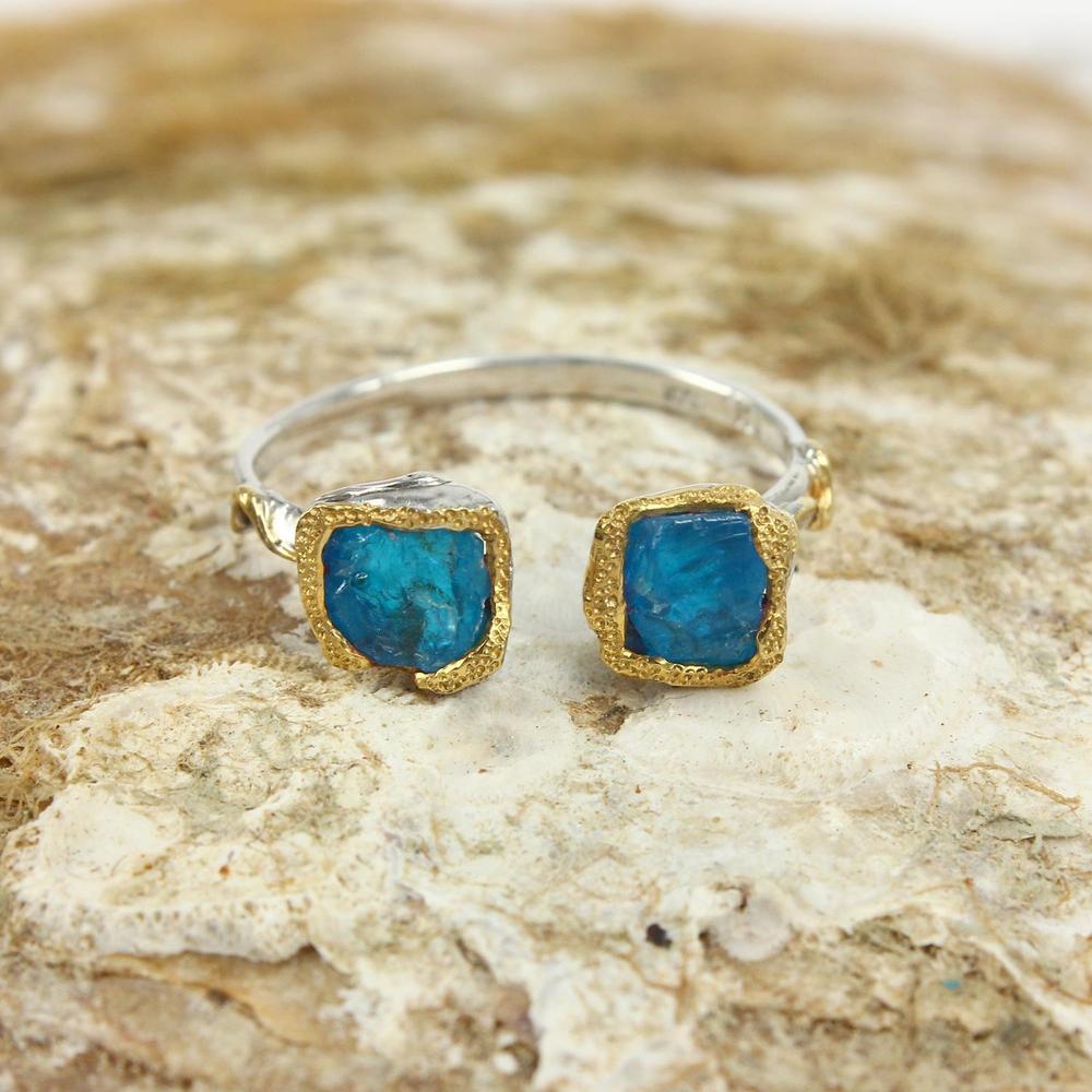 Stacking Rough Apatite Ring-Rings-AdiOre Jewels