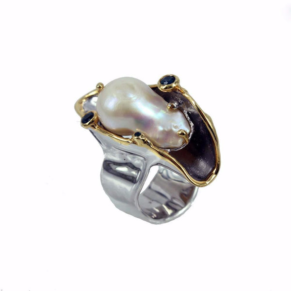 One Of A Kind Aqua Blanca Ring-Rings-AdiOre Jewels