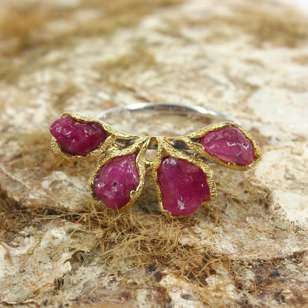 Stacking Rough Ruby Ring-Rings-AdiOre Jewels