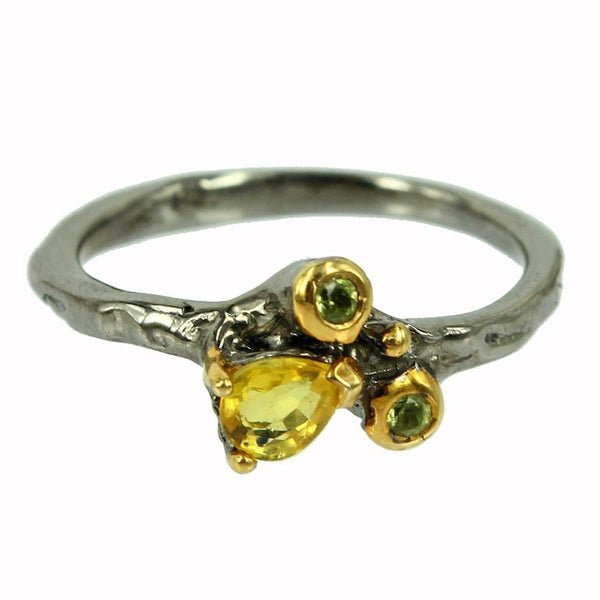 Stacking Sapphire and Peridot Ring-Rings-AdiOre Jewels