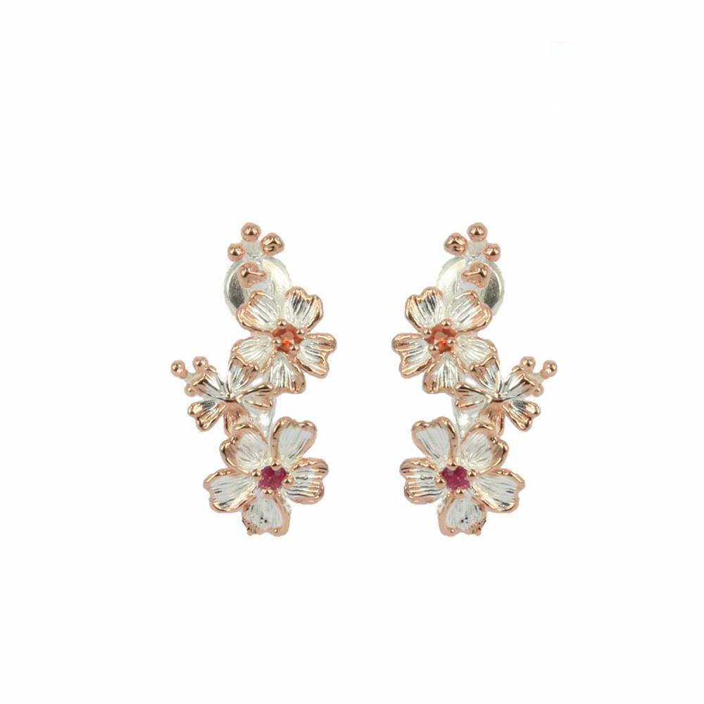 Fern & Leaf Flemma Rojo Earrings-Earrings-AdiOre Jewels