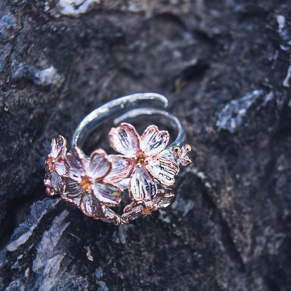 Fern & Leaf Flemma Rojo Ring-Rings-AdiOre Jewels