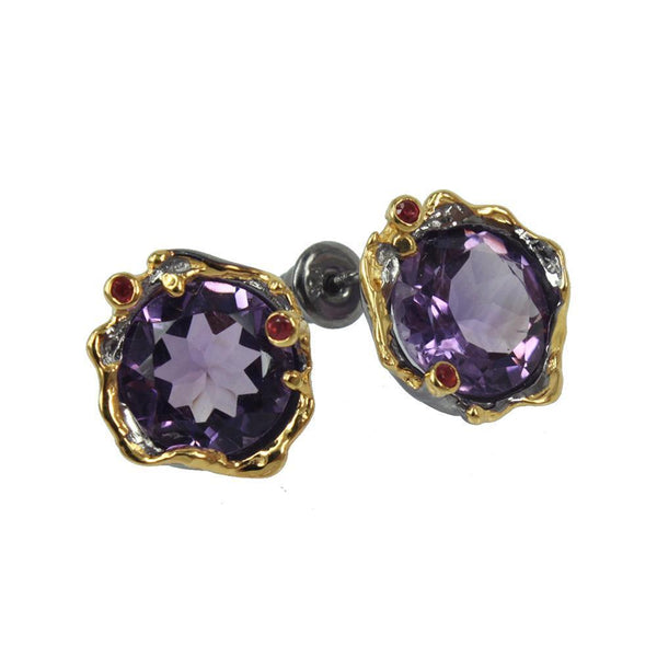 Alice Flemma Púrpura Earrings-Earrings-AdiOre Jewels