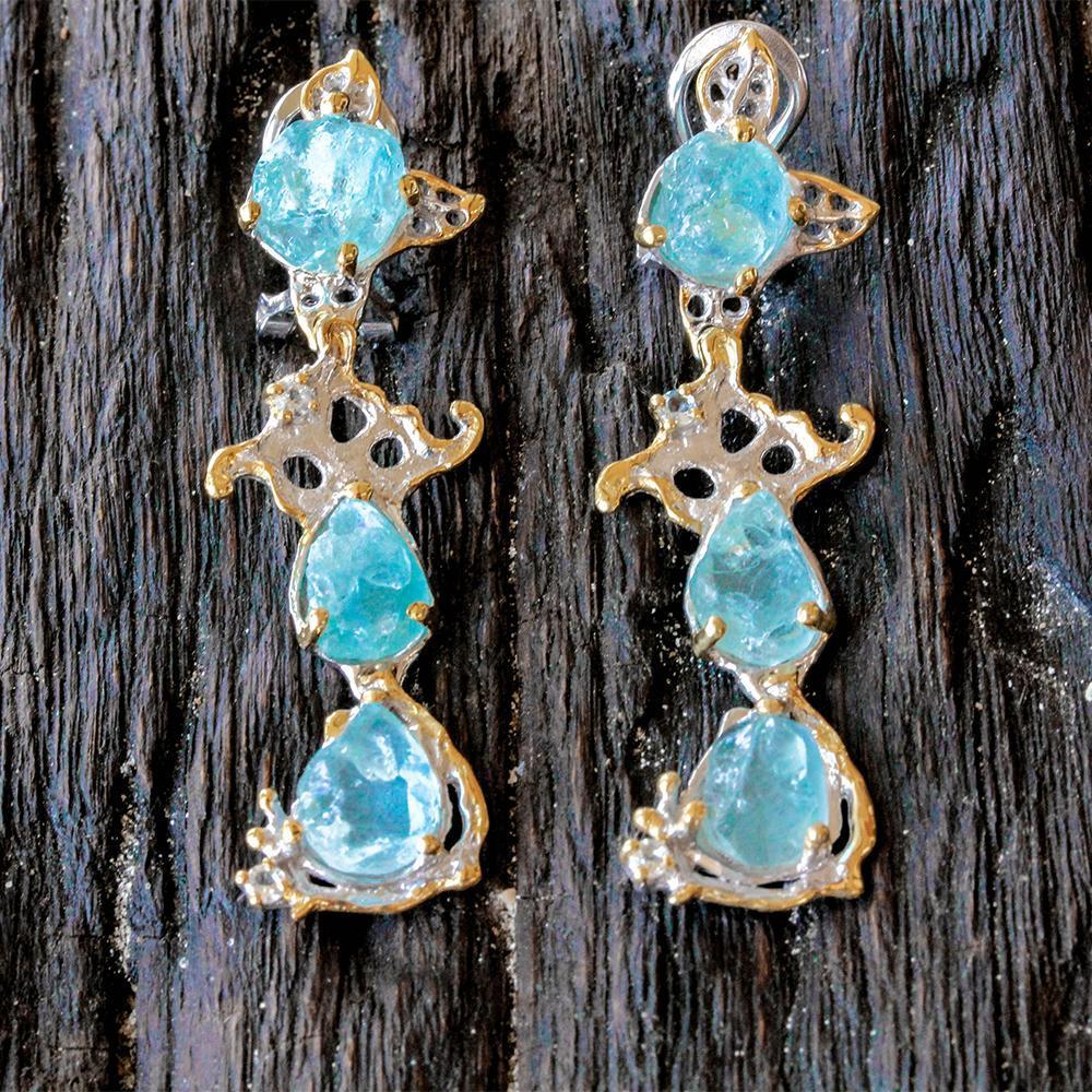 Alice Tierra Azul Earrings-Earrings-AdiOre Jewels