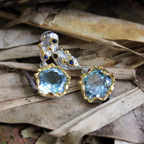 Alice Flemma Azul Earrings-Earrings-AdiOre Jewels