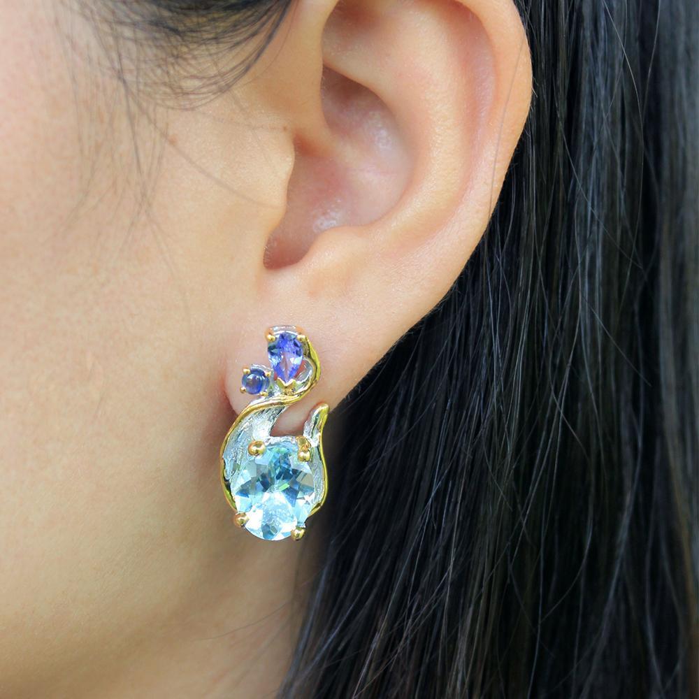 Alice Flemma Azul Earrings-Earrings-AdiOre Jewels