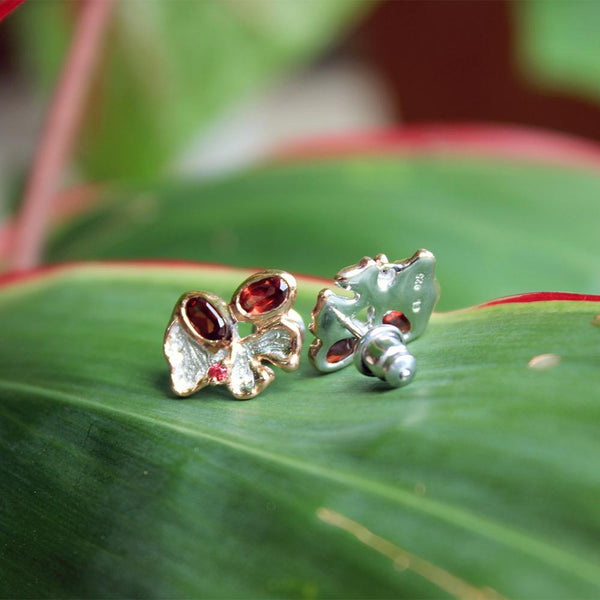 Fern And Leaf Flemma Rojo Earrings-Earrings-AdiOre Jewels