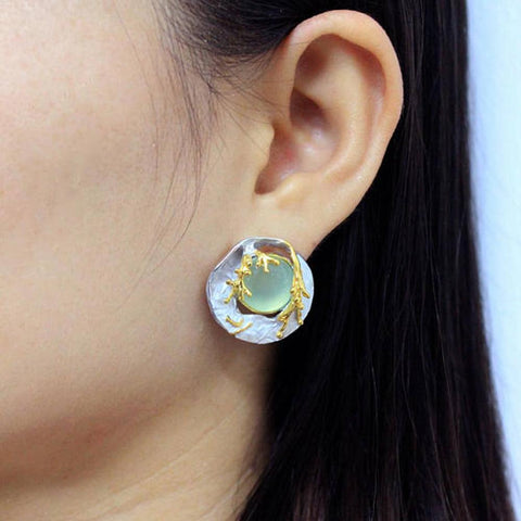 Alice Flemma Verde Earring-Earrings-AdiOre Jewels