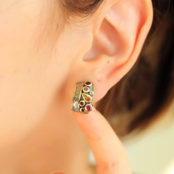 Alice Flemma Mezclado Earrings-Earrings-AdiOre Jewels
