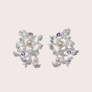 Fern & Leaf Tierra Perla Earrings-Earrings-AdiOre Jewels