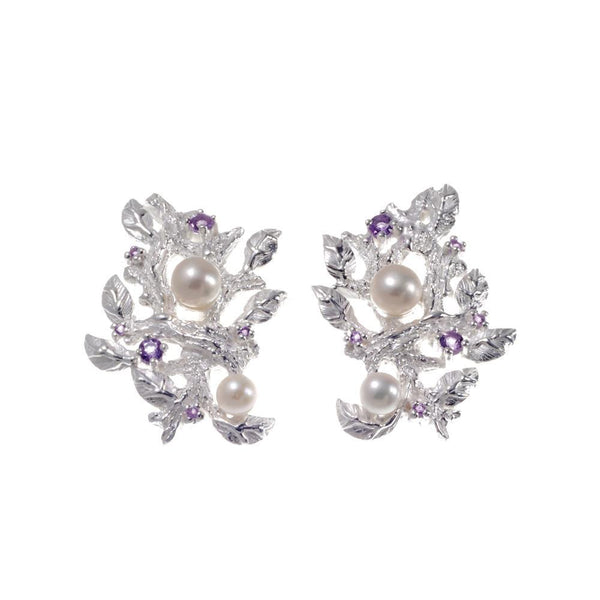 Fern & Leaf Tierra Perla Earrings-Earrings-AdiOre Jewels