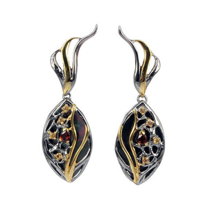 Aqua Marrón Earrings-Earrings-AdiOre Jewels
