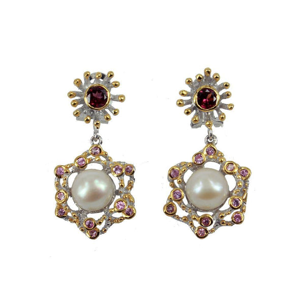 Alice Perla Rojo Earrings-Earrings-AdiOre Jewels