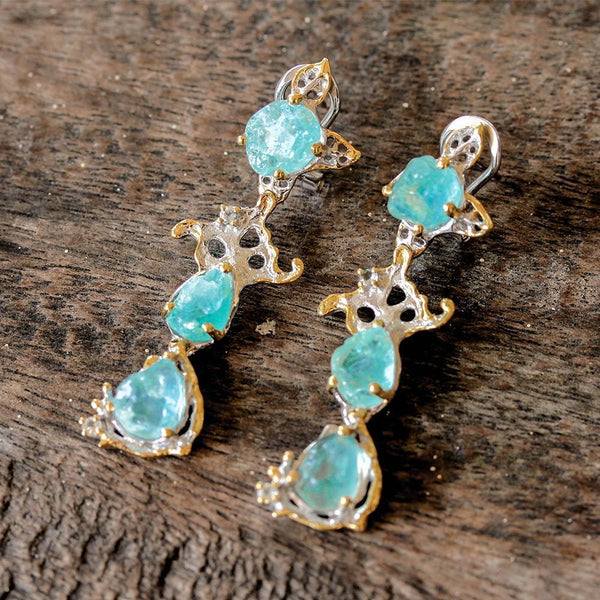 Alice Tierra Azul Earrings-Earrings-AdiOre Jewels