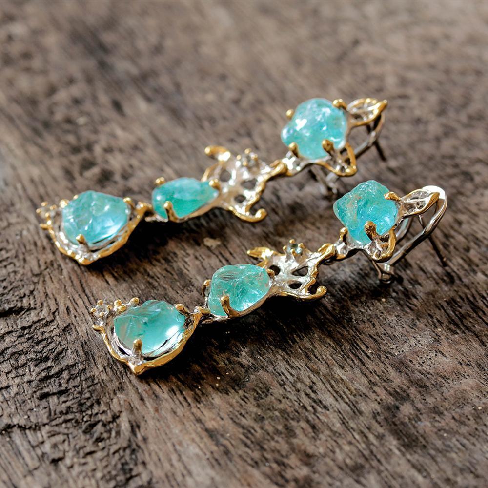 Alice Tierra Azul Earrings-Earrings-AdiOre Jewels