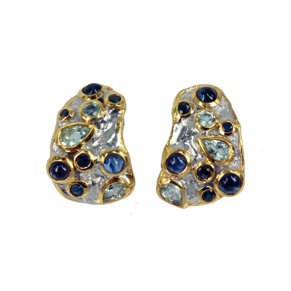 Alice Flemma Azul Earrings-Earrings-AdiOre Jewels