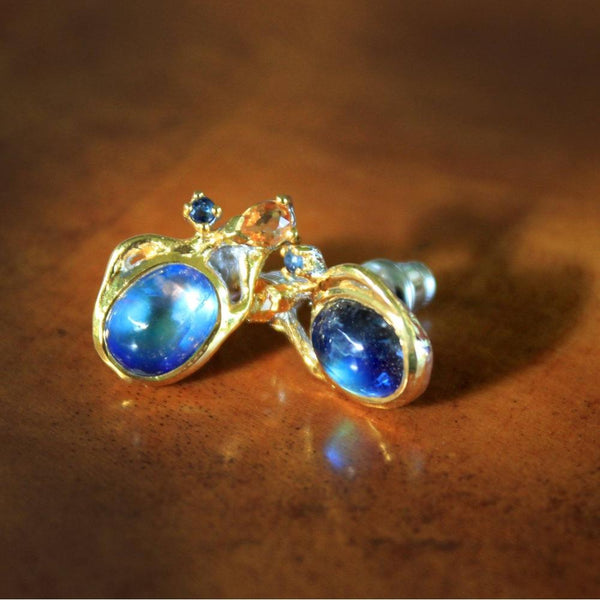Alice Tierra Azul Earrings-Earrings-AdiOre Jewels