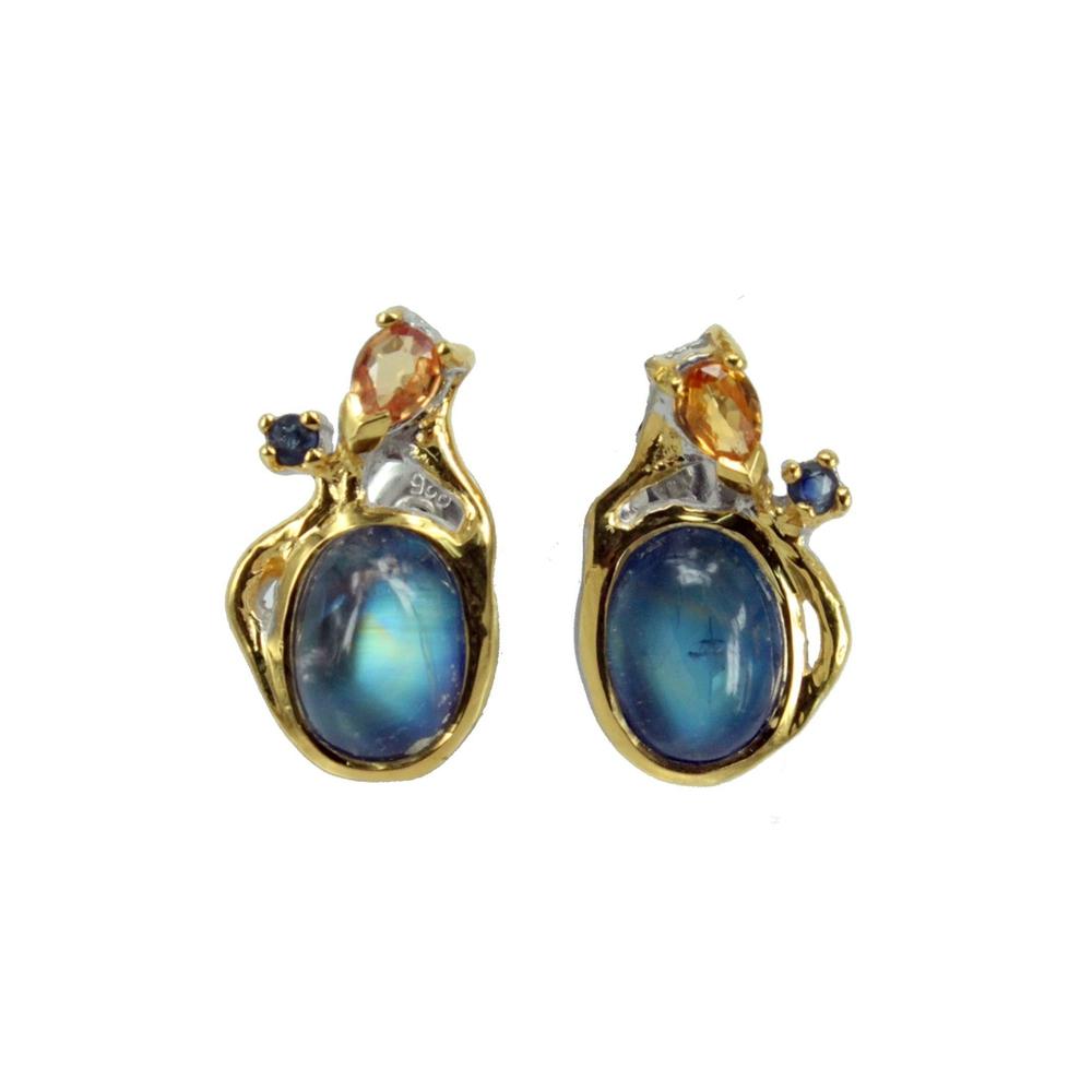 Alice Tierra Azul Earrings-Earrings-AdiOre Jewels