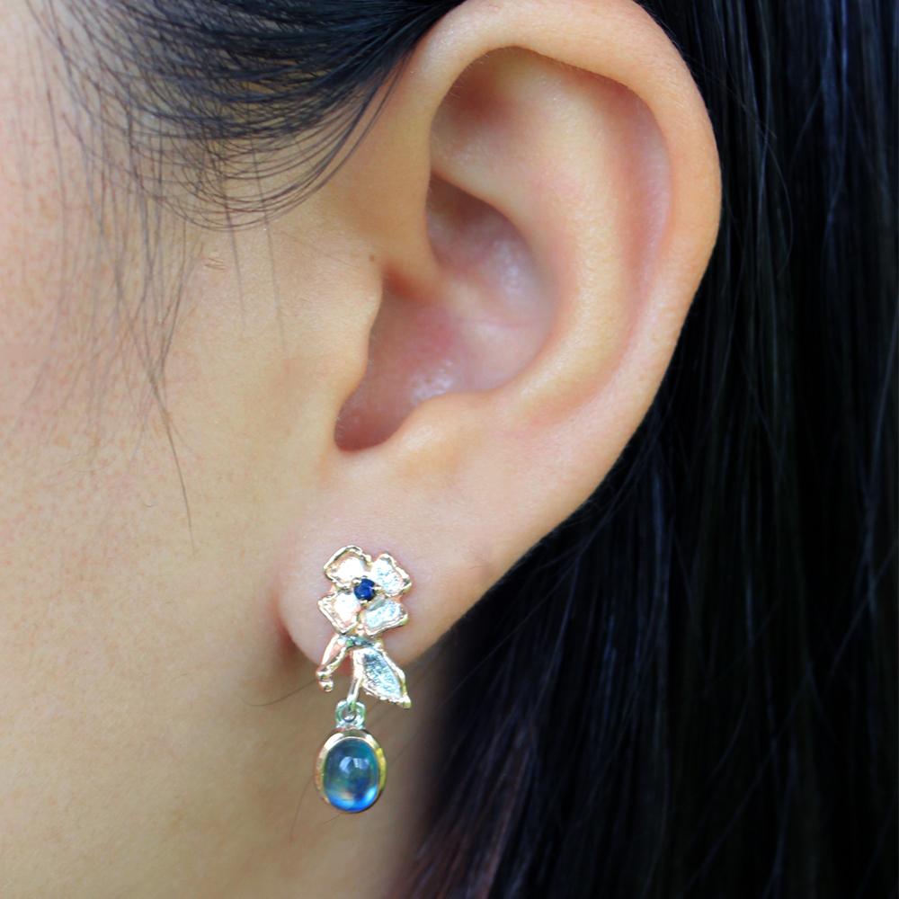 Fern And Leaf Tierra Azul Earrings-Earrings-AdiOre Jewels