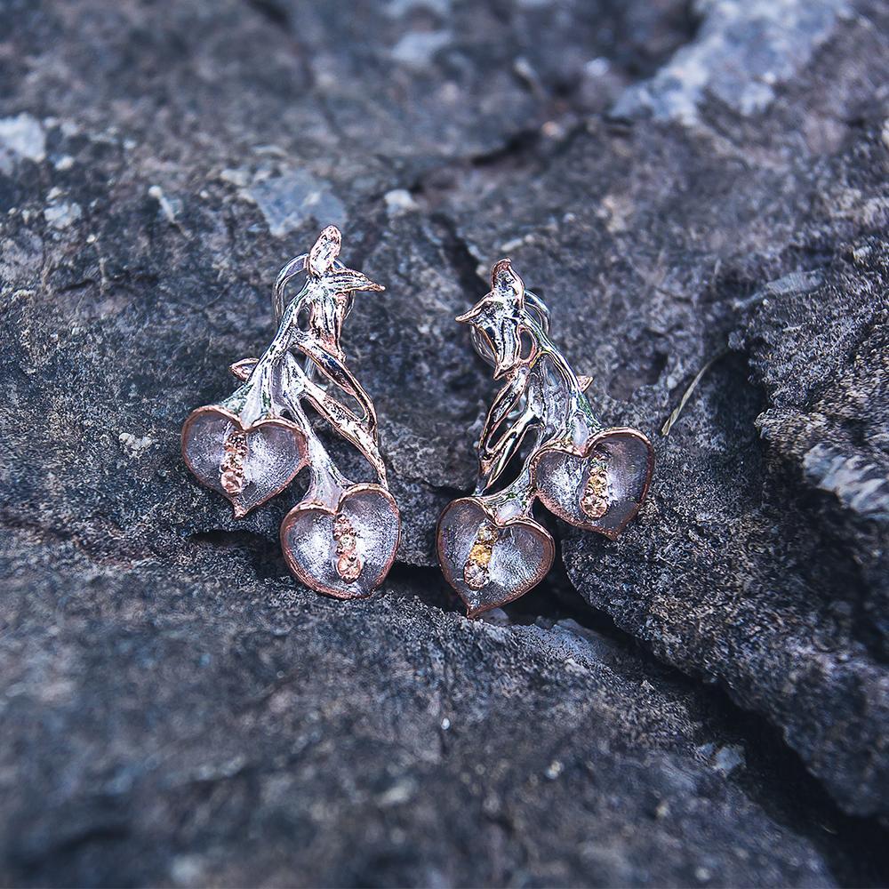 Fern & Leaf Flemma Naranja Earrings-Earrings-AdiOre Jewels