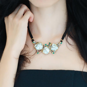 One Of A Kind Aqua Mother of Pearl Necklace-Necklaces-AdiOre Jewels