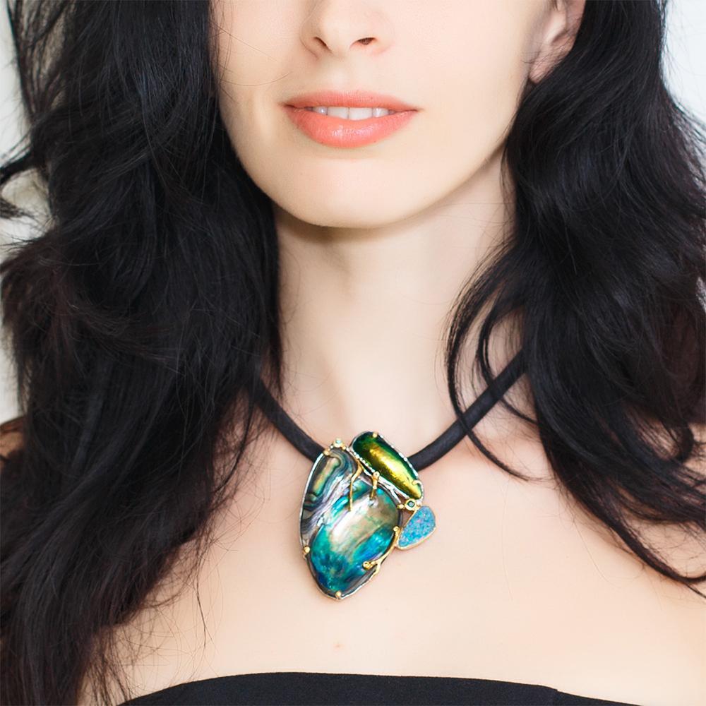 One Of A Kind Opal Necklace-Necklaces-AdiOre Jewels
