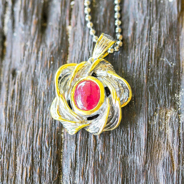 Alice Tierra Rojo Necklace-Necklaces-AdiOre Jewels