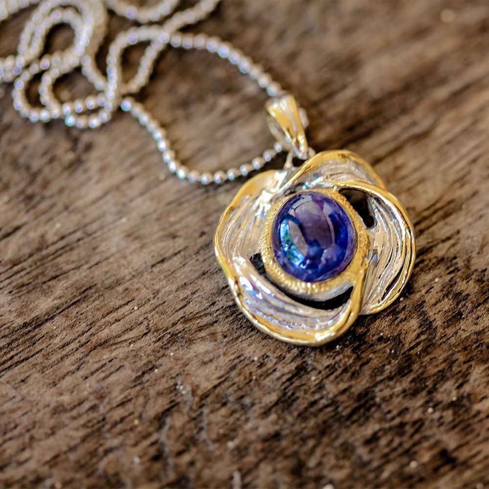 Alice Tierra Azul Necklace-Pendants-AdiOre Jewels