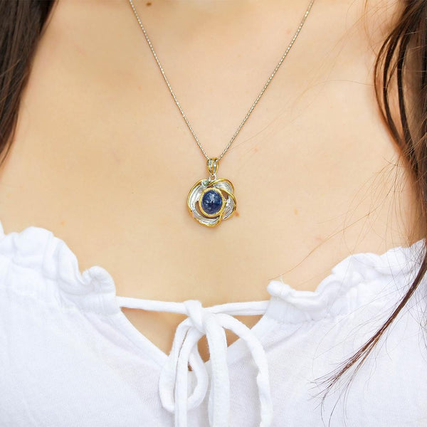 Alice Tierra Azul Necklace-Pendants-AdiOre Jewels