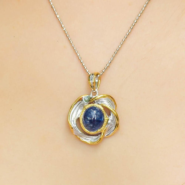 Alice Tierra Azul Necklace-Pendants-AdiOre Jewels