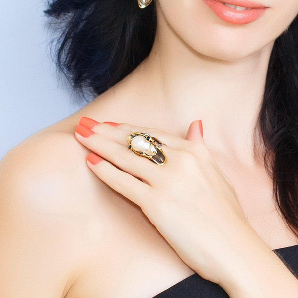 One Of A Kind Aqua Blanca Ring-Rings-AdiOre Jewels