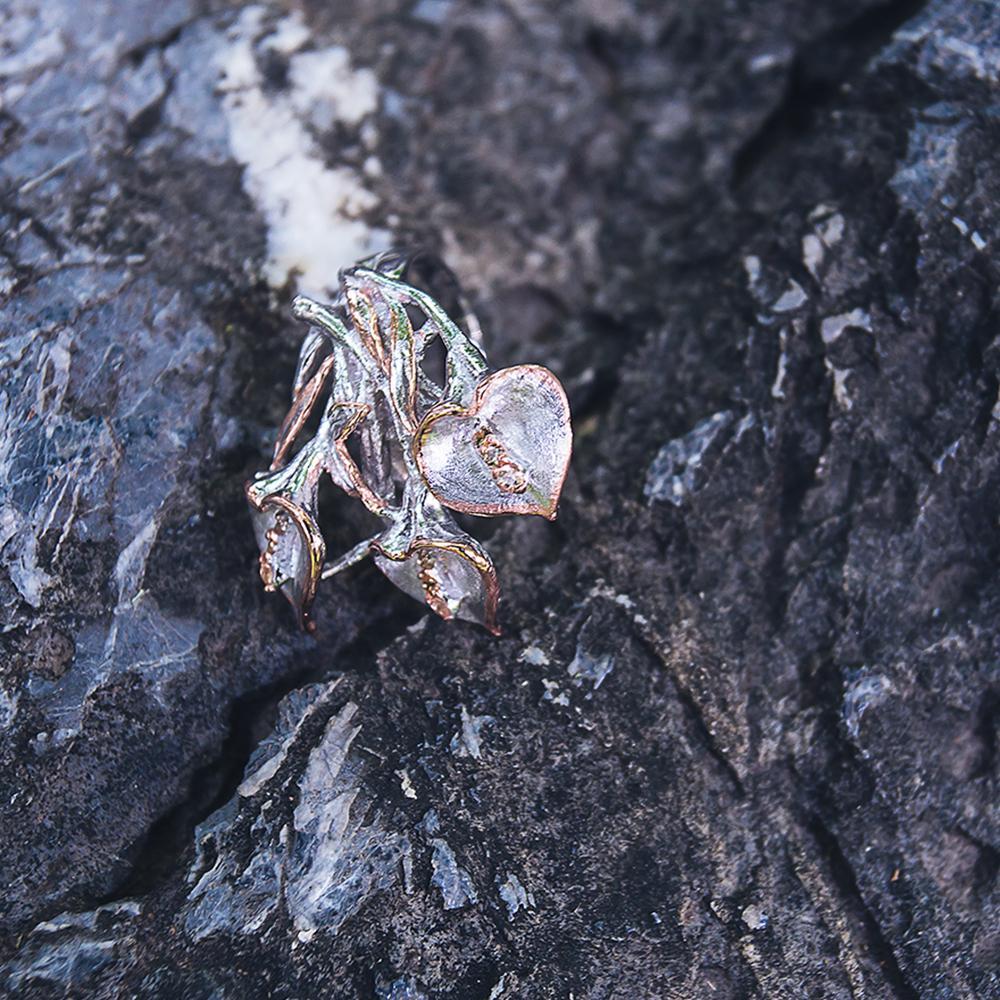Fern & leaf Flemma Naranja Ring-Rings-AdiOre Jewels