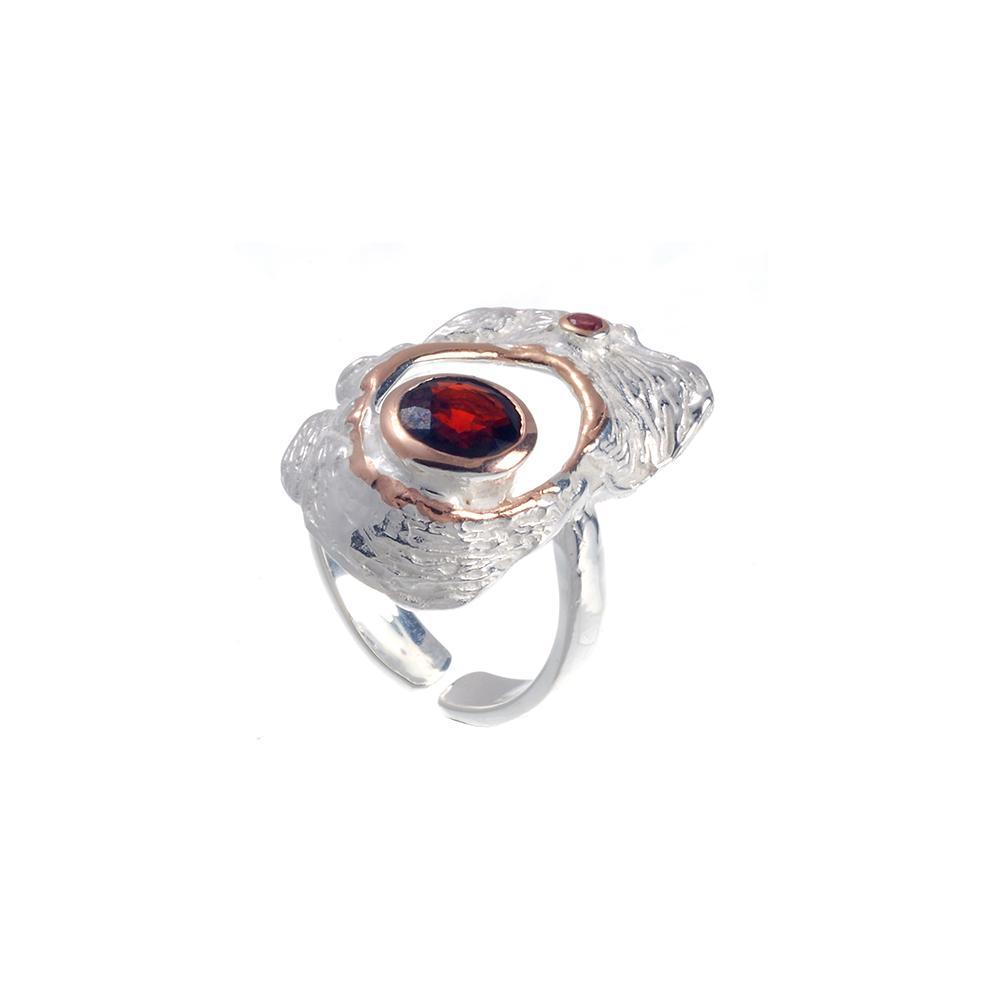 Classic Flemma Garnet Ring-Rings-AdiOre Jewels