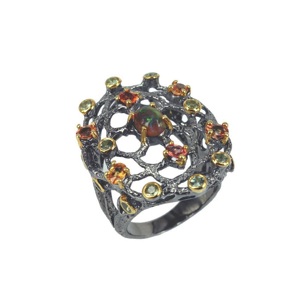 Opal Magic Mezclado Rojo Ring-Rings-AdiOre Jewels