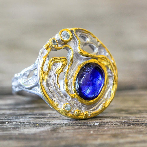 Alice Tierra Azul Ring-Rings-AdiOre Jewels