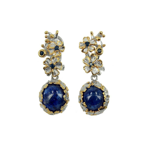 Fern And Leaf Flemma Azul Earring-Earrings-AdiOre Jewels