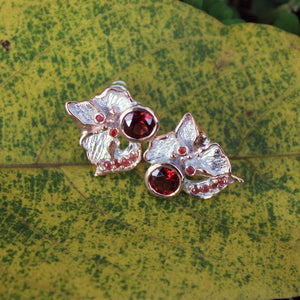 Fern And Leaf Flemma Rojo Earring-Earrings-AdiOre Jewels
