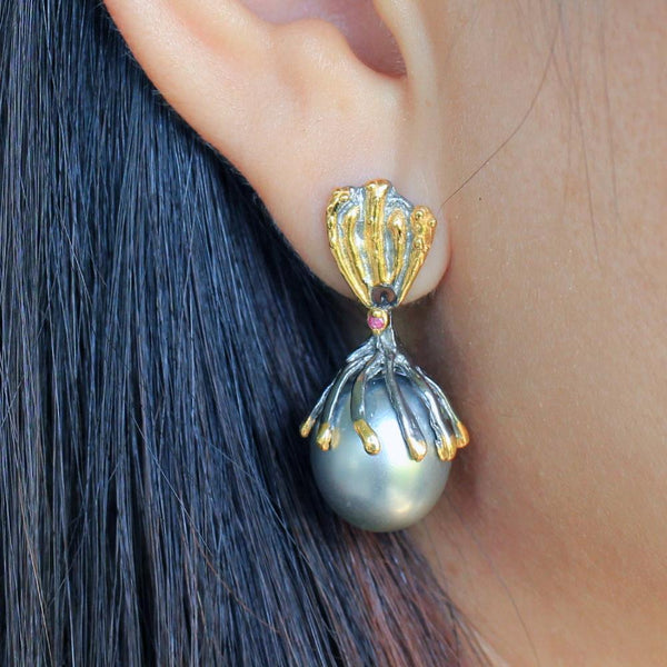 Aqua Perla Earring-Earrings-AdiOre Jewels