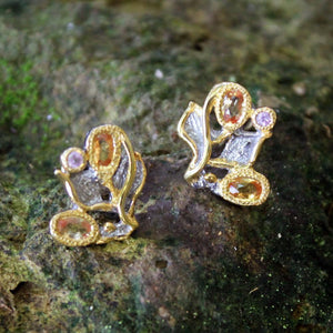 Fern And Leaf Flemma Amarillo Earring-Earrings-AdiOre Jewels