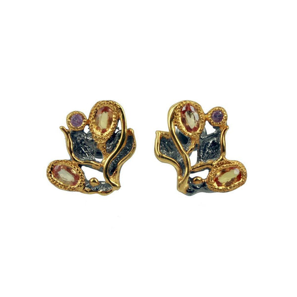 Fern And Leaf Flemma Amarillo Earring-Earrings-AdiOre Jewels