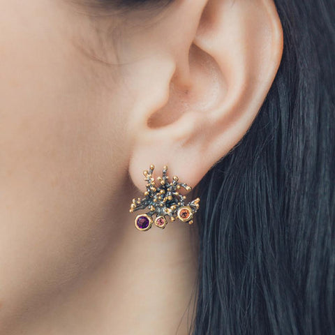 Coral Love Flemma Mezclado Earring-Earrings-AdiOre Jewels
