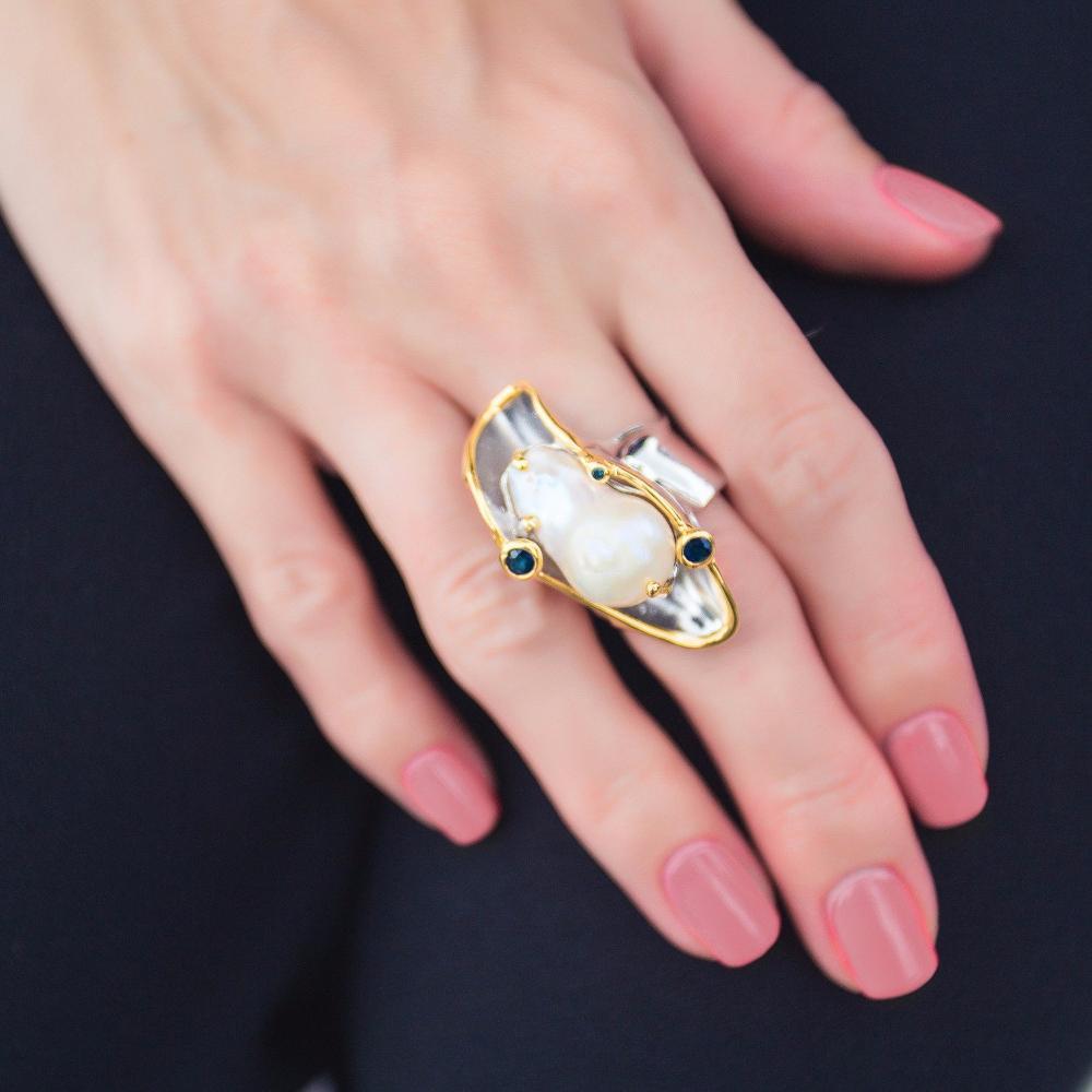 One Of A Kind Aqua Blanca Ring-Rings-AdiOre Jewels